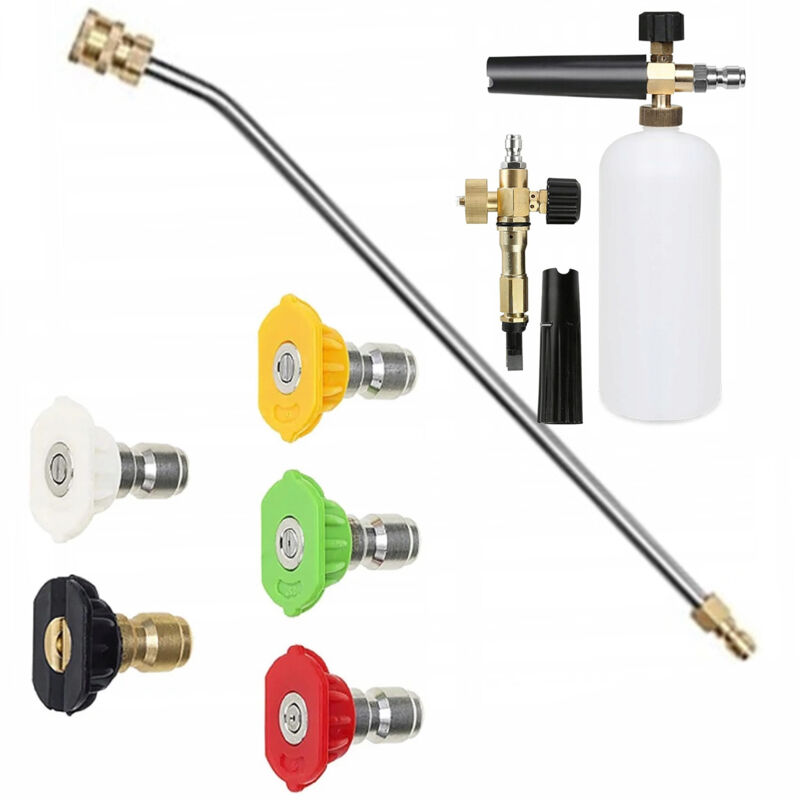 foto del prodotto rosfix set 5 ugelli ad attacco rapido per idropulitrice 0 , 15 , 25 , 40 , 60 lancia per idropulitrice 1 4 34cm piegata 30 pistola schiuma