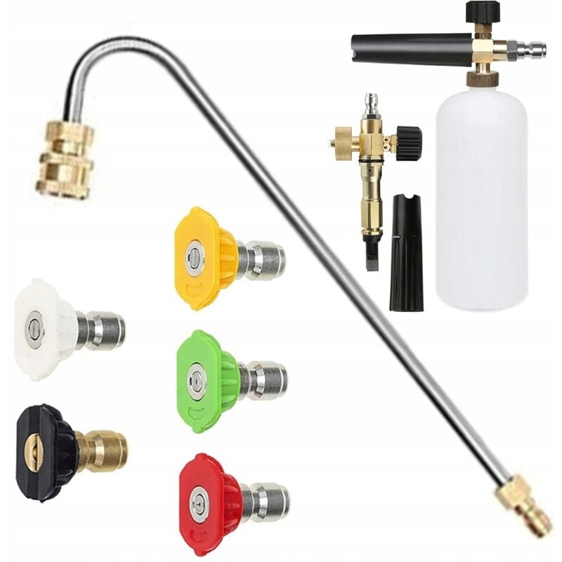 foto del prodotto rosfix set 5 ugelli ad attacco rapido per idropulitrice 0 , 15 , 25 , 40 , 60 lancia per idropulitrice 1 4 34cm tipo u pistola schiuma