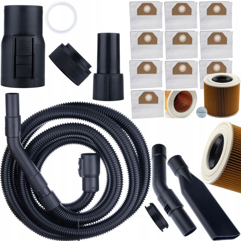 foto del prodotto rosfix set di 10 sacchetti filtro per aspirapolvere karcher wd3, wd2 tubo per aspirapolvere k rcher 4m