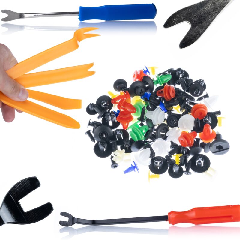 foto del prodotto rosfix set perni auto universali 200 pz. rosfix set attrezzi per togliere perni auto 6 pz.