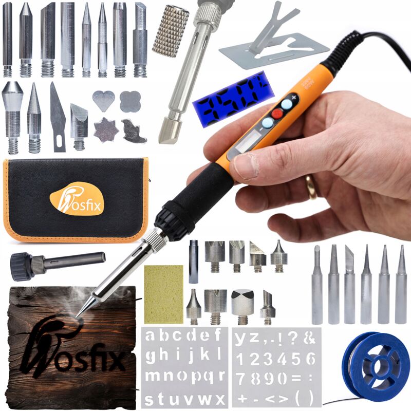 foto del prodotto rosfix set saldatore di precisione rosfix orange rottweiler or60w electric serie s 30 elementi a legna organizer astuccio 265x140x50mm