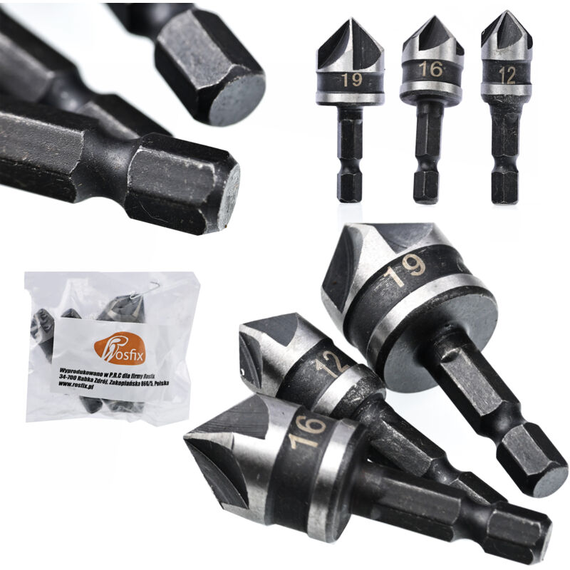 foto del prodotto rosfix svasatore smusso 12, 16, 19 mm 3 pz.