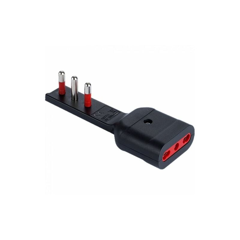 foto del prodotto rosi 7711n adattatore 90 ultrapiatto presa 16a 2p t bip nro