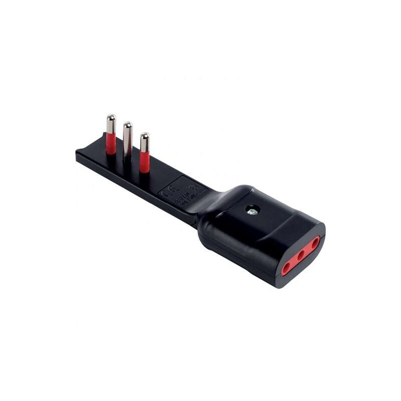 foto del prodotto rosi adattatore 90 ultrapiatto 10a 2p t presa 10a 2p t nero pz 1