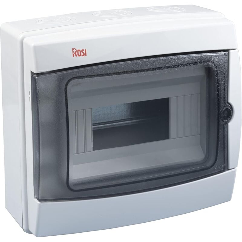 foto del prodotto rosi centralino da parete completo di barra din grigio ip65 8 moduli rs3908 t