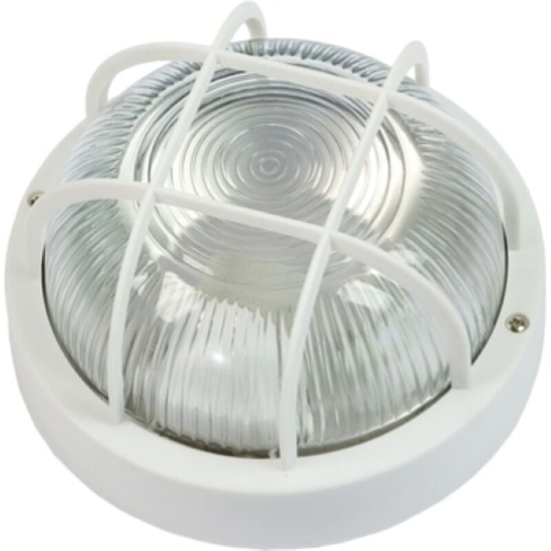 foto del prodotto rosi fme art 62.712 plafoniera lampada tonda con griglia e27 bianca per lampade fino a 60w
