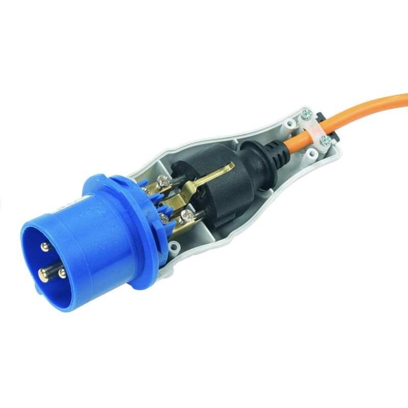 foto del prodotto rosi materiale elettrico adattatore da spina schuko a cee 2p t ip44 1821b