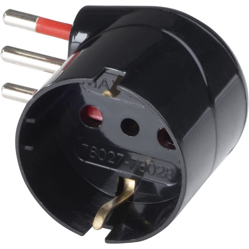 foto del prodotto rosi materiale elettrico presa schuko 10a 2p t nero rs78028