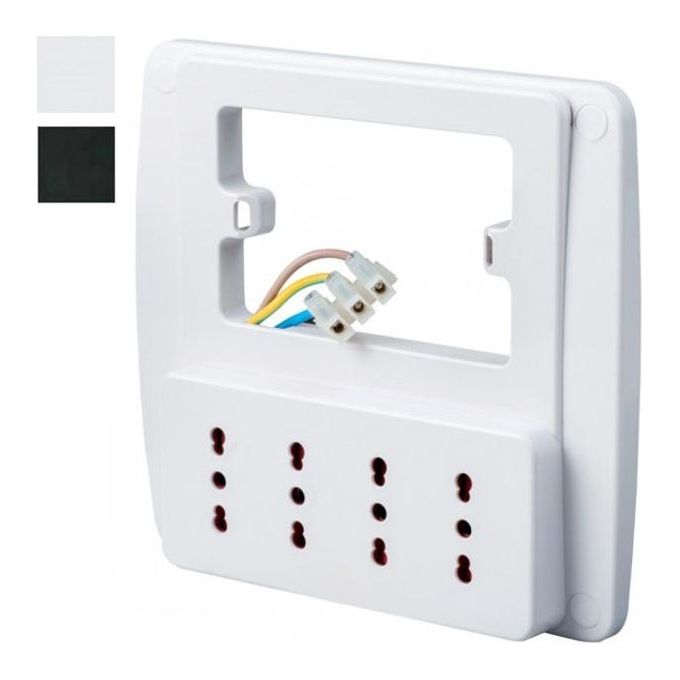 foto del prodotto rosi multipresa a parete 4 prese 10 16a bianco smart