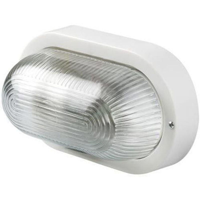 foto del prodotto rosi plafoniera plastica ovale bianca vetro 207x118mm esterno 60w