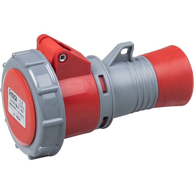 foto del prodotto rosi presa industriale 380v, 3p n t, 32a, ip67, rosso 1008525