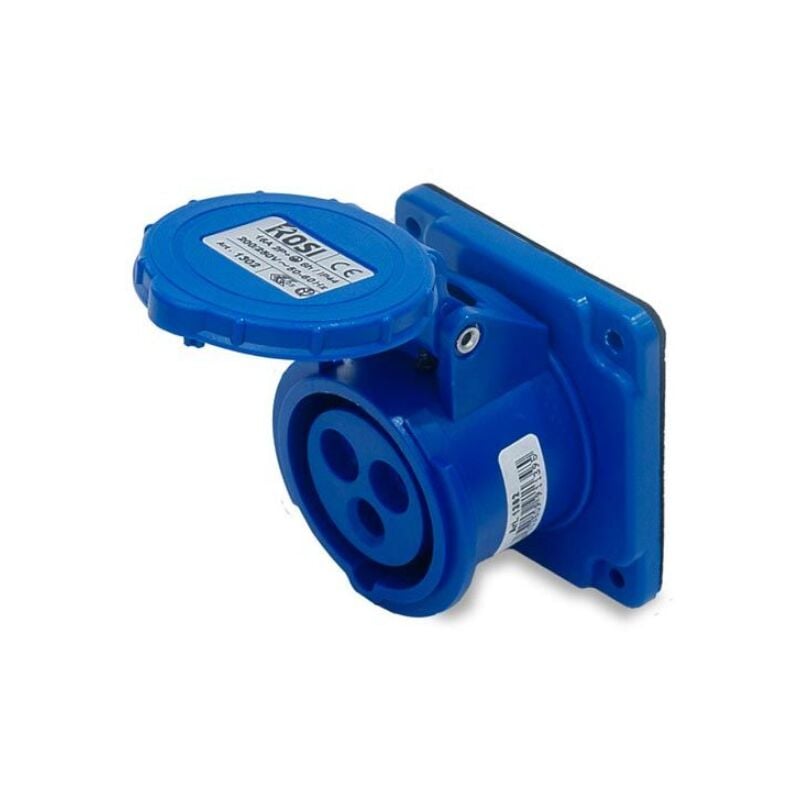 foto del prodotto rosi presa industriale da incasso, 230v, 2p t, 16a, ip54, 75x75mm 1001302