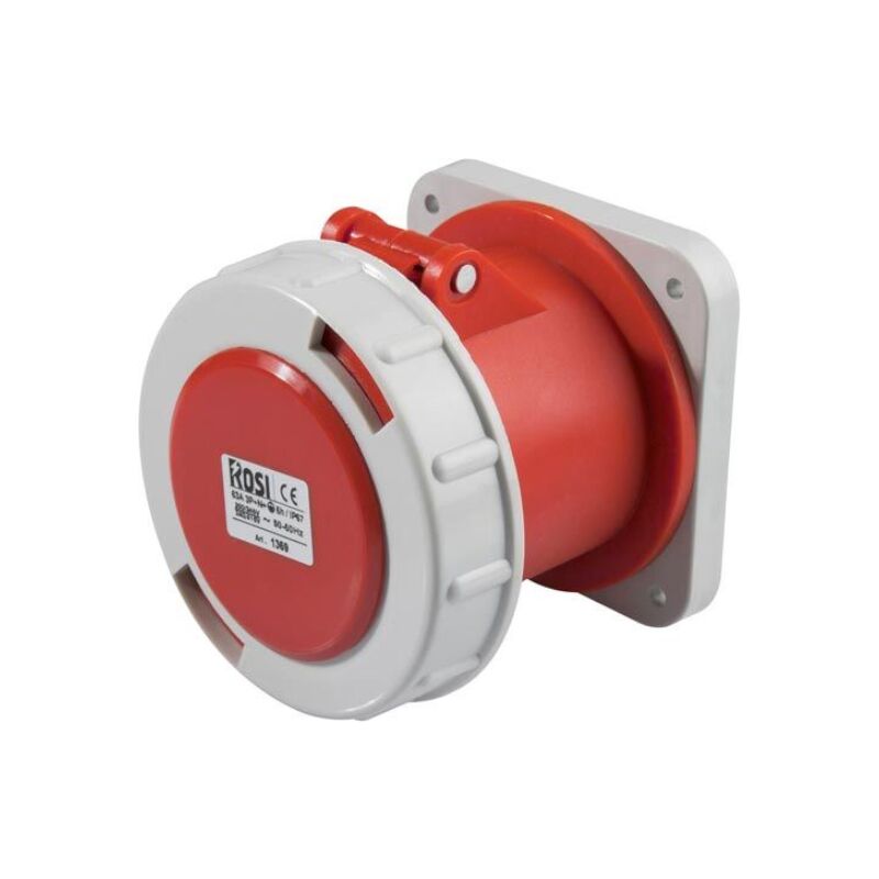 foto del prodotto rosi presa industriale da incasso, 380v, 3p n t, 63a, ip67, 100x100mm 1001369