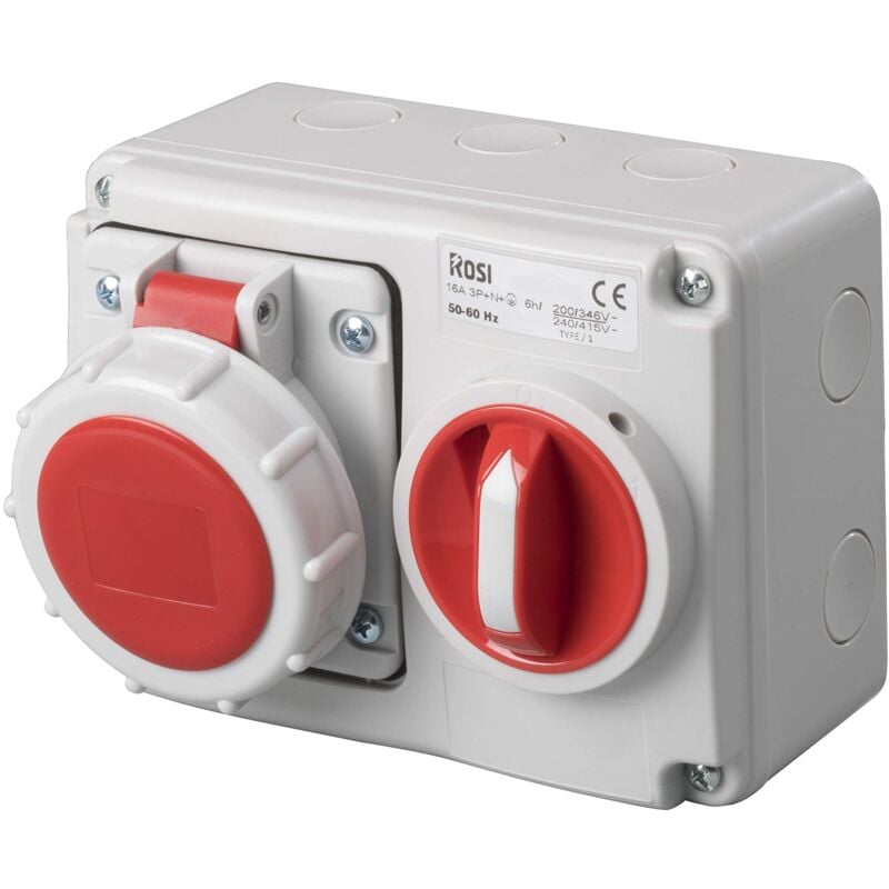 foto del prodotto rosi presa interbloccata, grigio rosso, 16a 3p t ip67