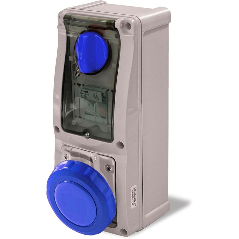 foto del prodotto rosi presa interbloccata verticale con portafusibili 16a 2p t blu ip67 16.3216b6