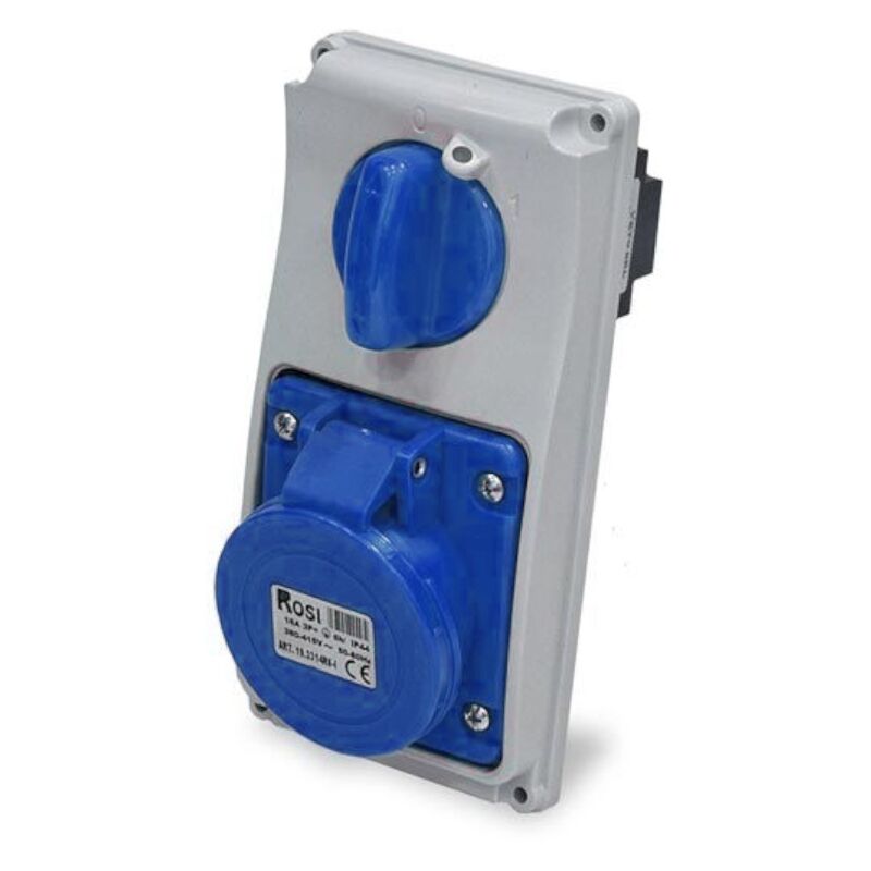 foto del prodotto rosi presa interbloccata verticale con sezionatore, ad incasso, 230v, 3 poli, 16a, ip54 19.3214b6 i