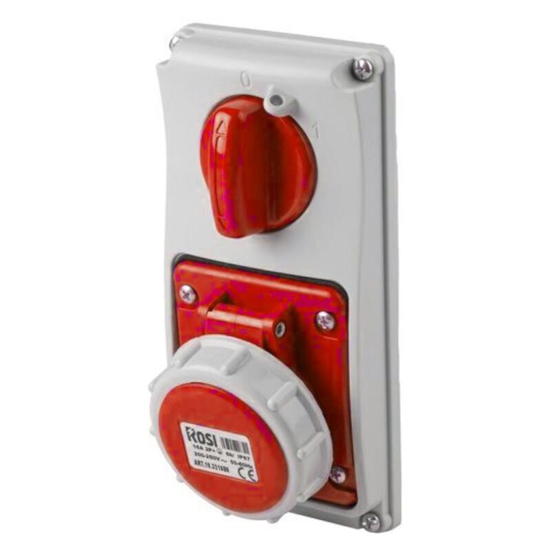 foto del prodotto rosi presa interbloccata verticale con sezionatore, ad incasso, 380v, 5 poli, 16a, ip67 19.3416r6 i