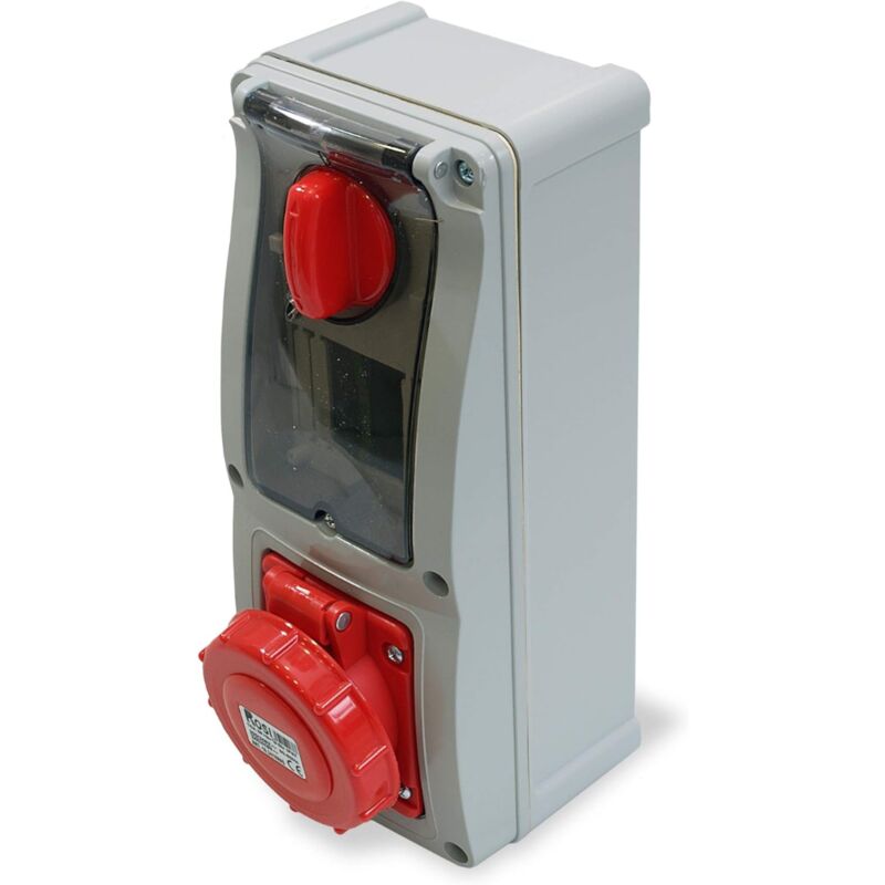 foto del prodotto rosi presa interbloccata verticale con sezionatore, con fondo, con portafusibile, 380v, 4 poli, 16a, ip67 16.3316r6