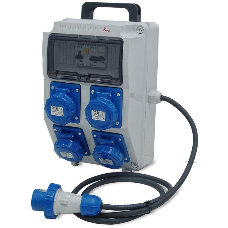 foto del prodotto rosi - quadro asc materiale elettrico 4x3p 16a con pulsante di emergenza - 2240e-pf