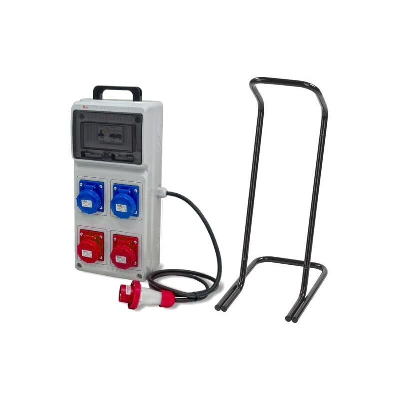 foto del prodotto rosi quadro asc portatile, 3kw 230v 9kw 400v, ip65, 2 prese 2p t 16a e 2 prese 3p t 16a , spina 3p n t 16a, con magnetotermico differenziale,