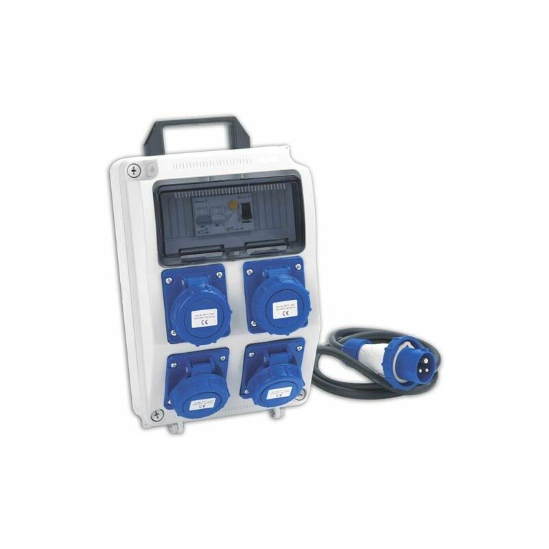 foto del prodotto rosi quadro elettrico industriale portatile asc ip55 con 4 prese industriali serie 11 ip67