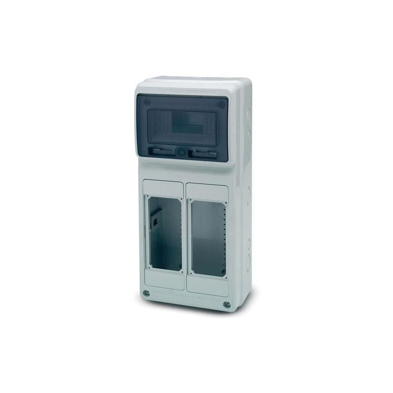 foto del prodotto rosi quadro vuoto, 506x230x150mm, 8 moduli, 2 prese interbloccate, compatibile con prese serie 19 18.3008