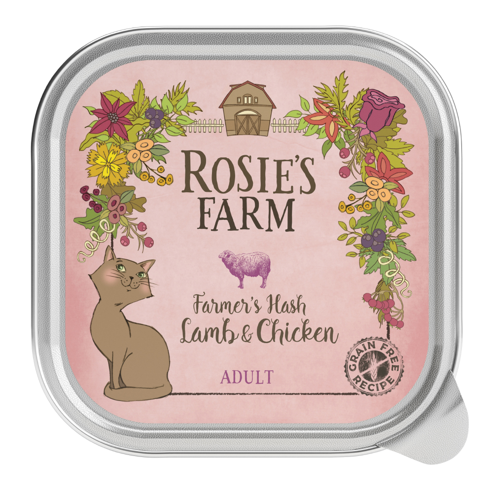foto del prodotto rosie s farm adult 16 x 100 g umido per gatti agnello pollo
