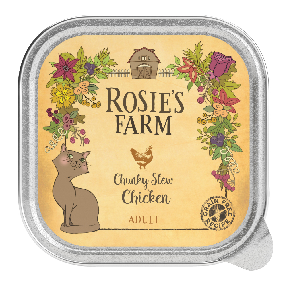 foto del prodotto rosie s farm adult 16 x 100 g umido per gatti pollo