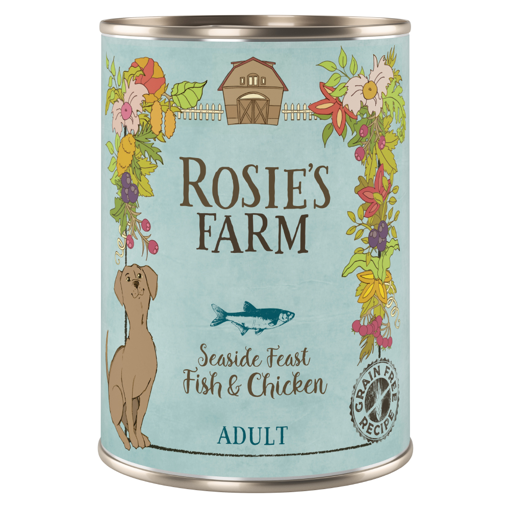 foto del prodotto rosie's farm adult 6 x 400 g umido cane - pesce &amp; pollo