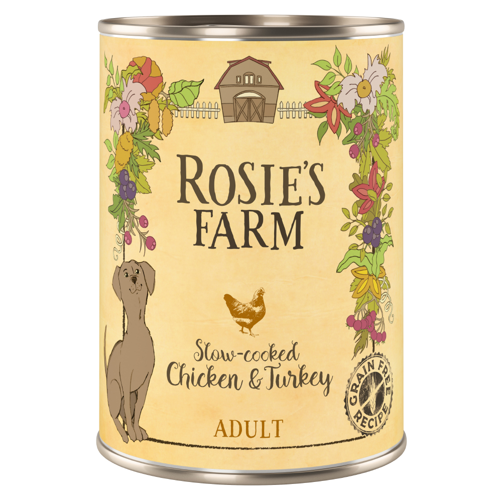 foto del prodotto rosie's farm adult 6 x 400 g umido cane - pollo &amp; tacchino