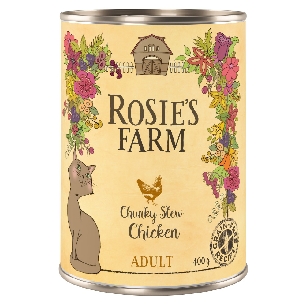 foto del prodotto rosie s farm adult 6 x 400 g umido per gatti pollo