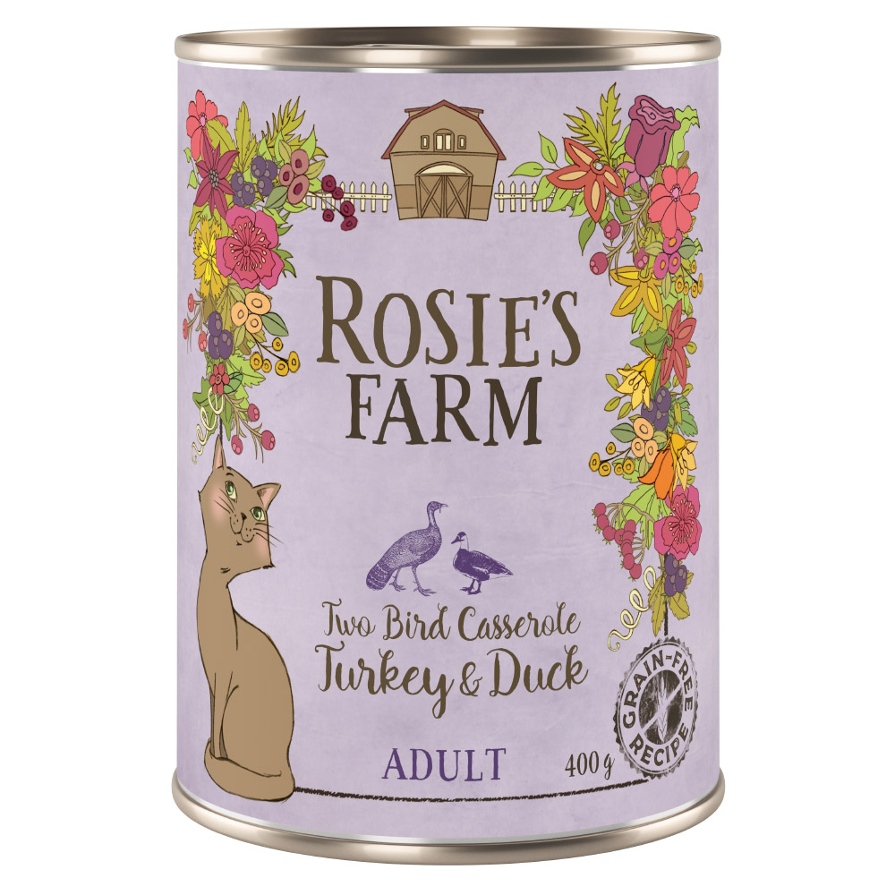 foto del prodotto rosie s farm adult 6 x 400 g umido per gatti tacchino anatra