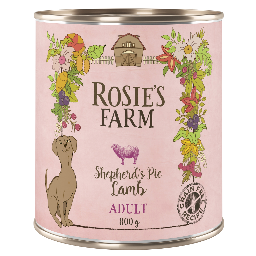 foto del prodotto rosie s farm adult 6 x 800 g umido cane agnello