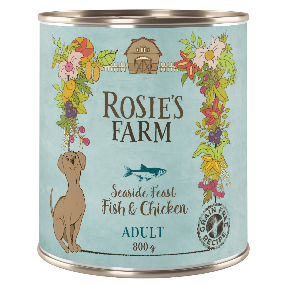 foto del prodotto rosie's farm adult 6 x 800 g umido cane - pesce &amp; pollo