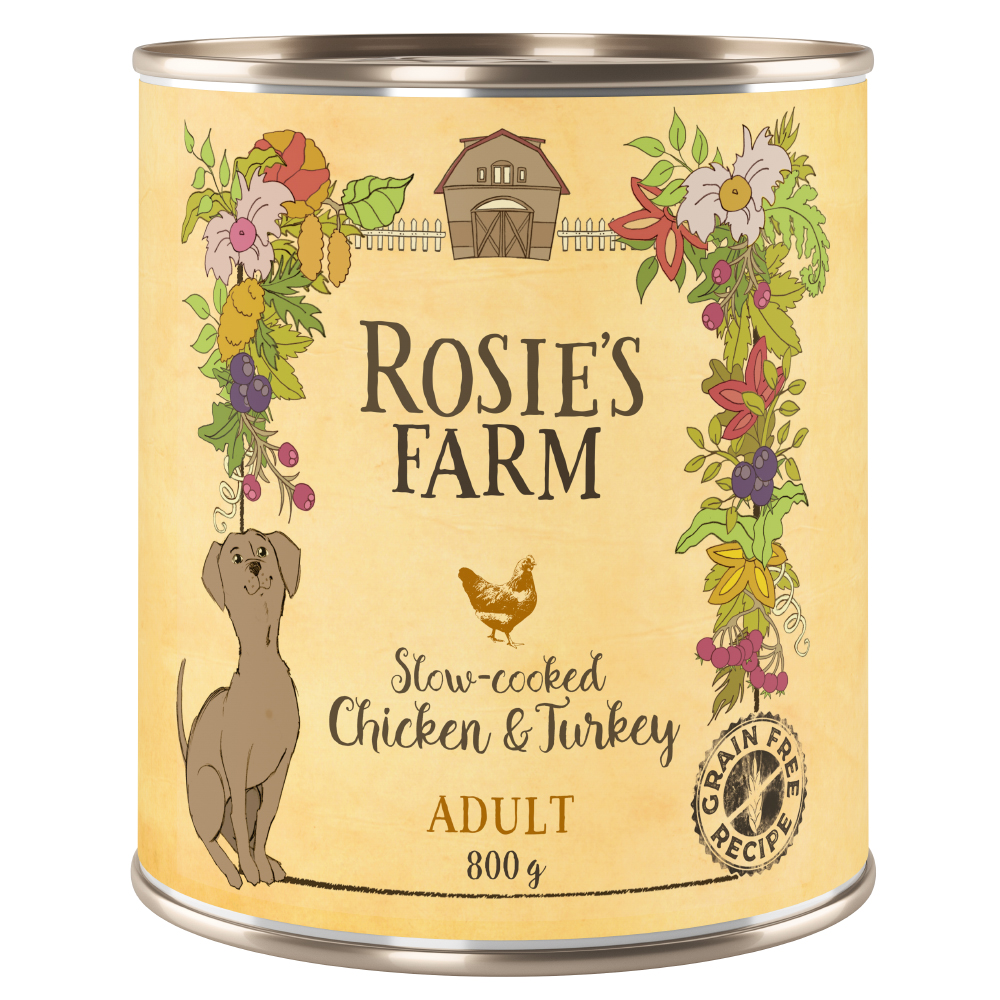 foto del prodotto rosie s farm adult 6 x 800 g umido cane pollo tacchino