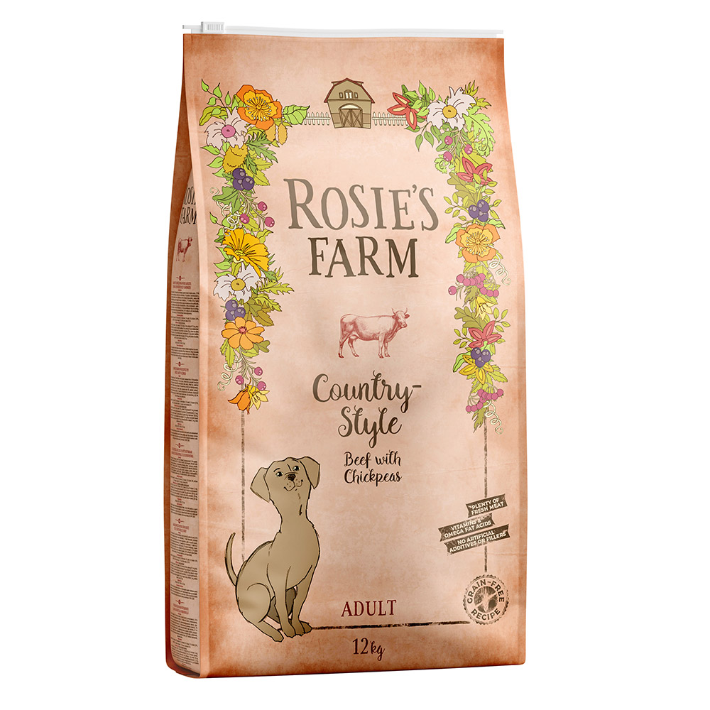 foto del prodotto rosie s farm manzo con patate dolci e ceci crocchette per cane 12 kg