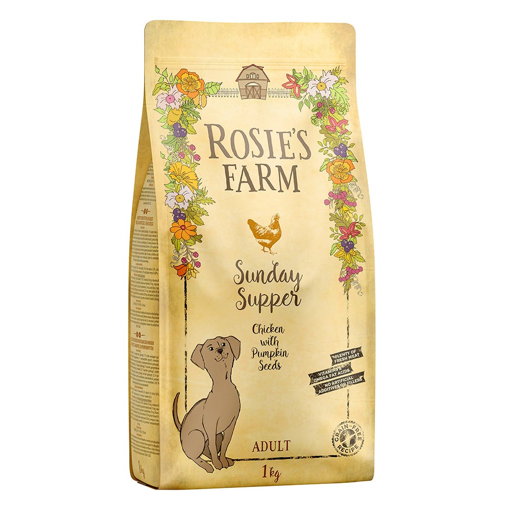 foto del prodotto rosie s farm pollo con patate dolci e semi di zucca crocchette per cane 1 kg