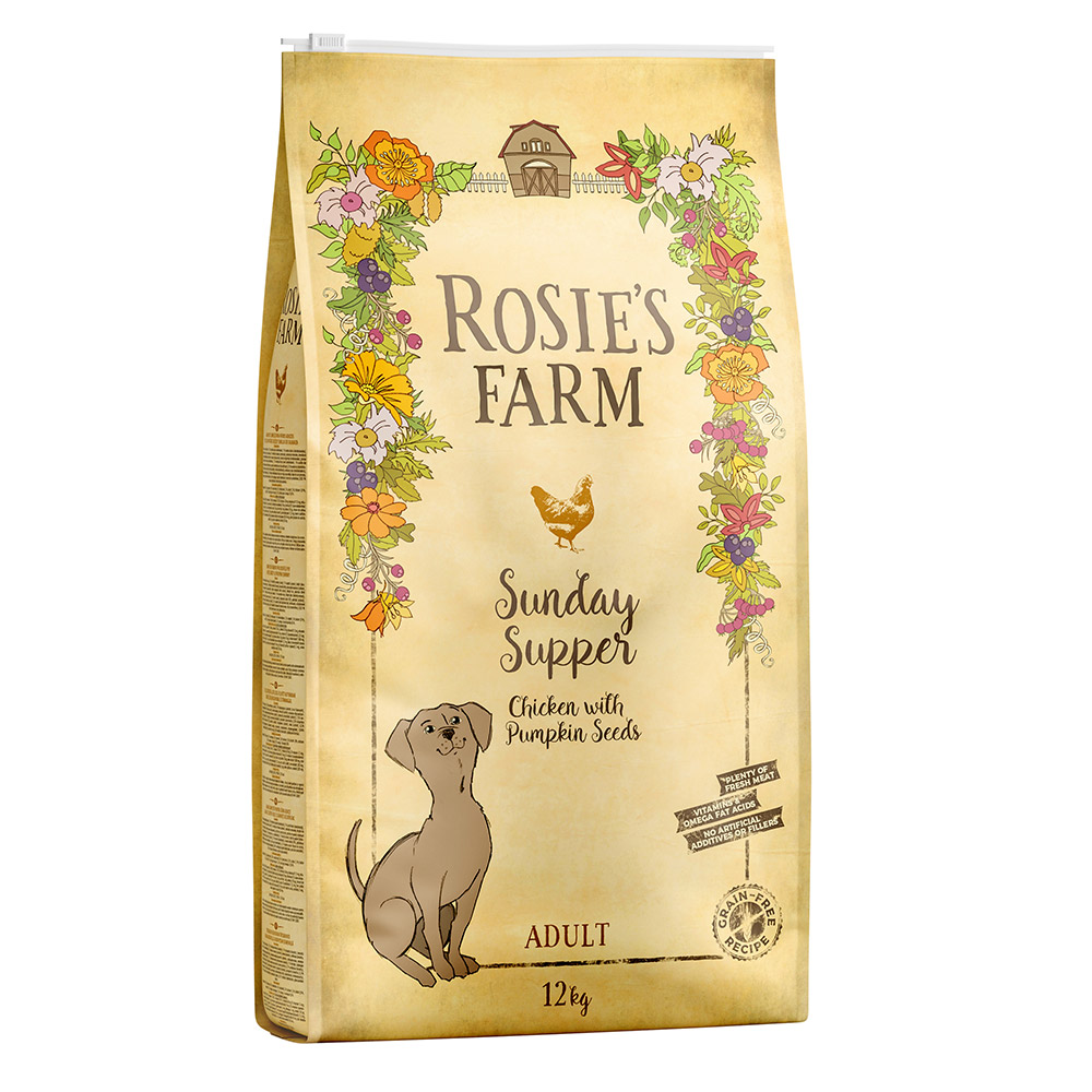 foto del prodotto rosie s farm pollo con patate dolci e semi di zucca crocchette per cane 12 kg