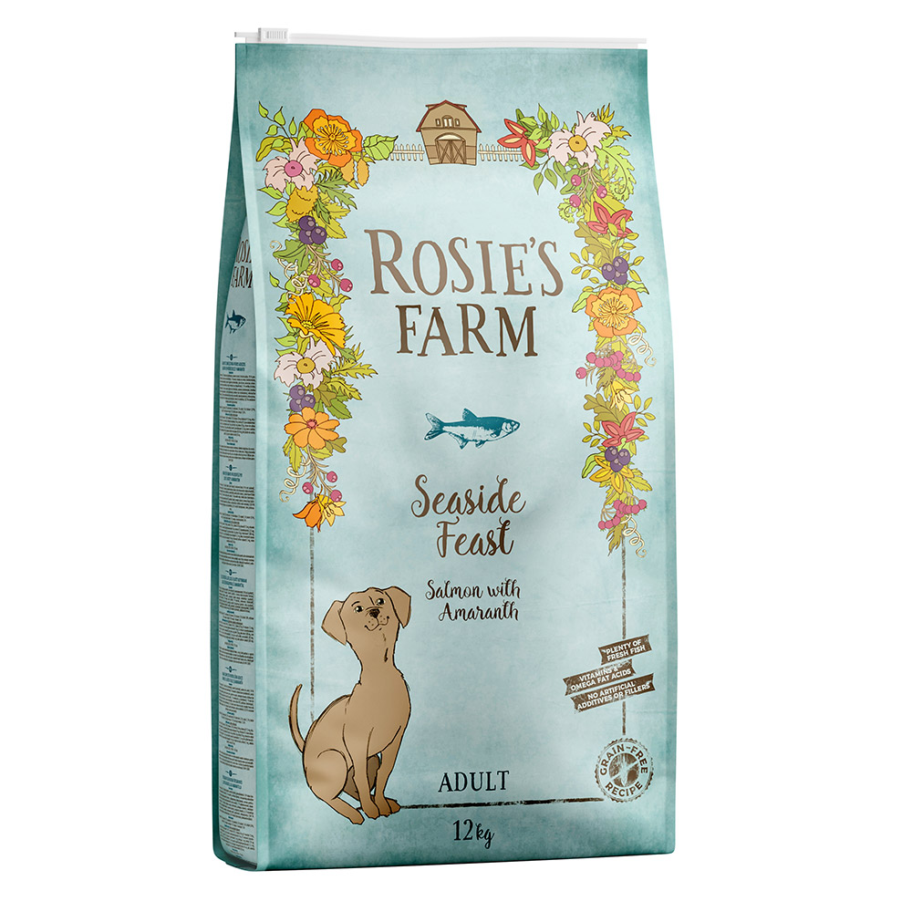 foto del prodotto rosie s farm salmone con patate dolci e amaranto crocchette per cane 12 kg