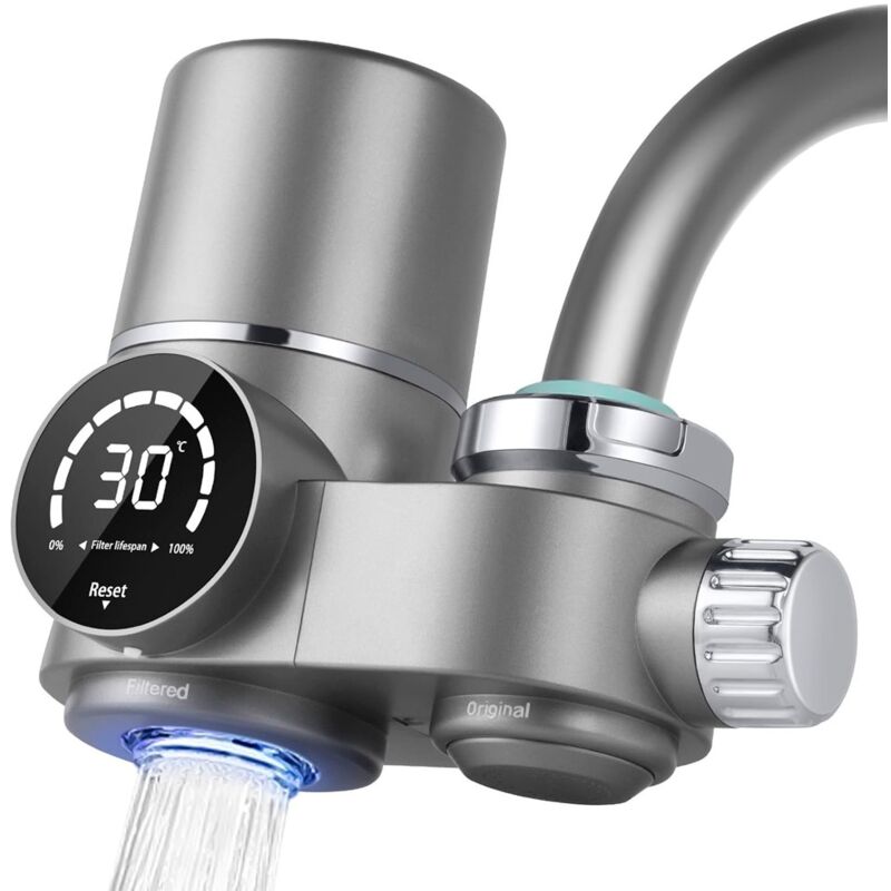 foto del prodotto rosmmel filpur filtro per l acqua del rubinetto senza bpa, alla spina con luce uv e display