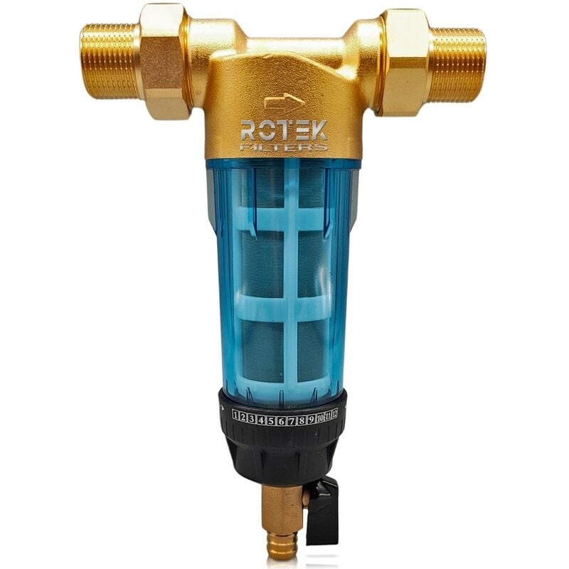 foto del prodotto rosmmel filtro acqua in ottone con rete autopulente in acciaio inossidabile