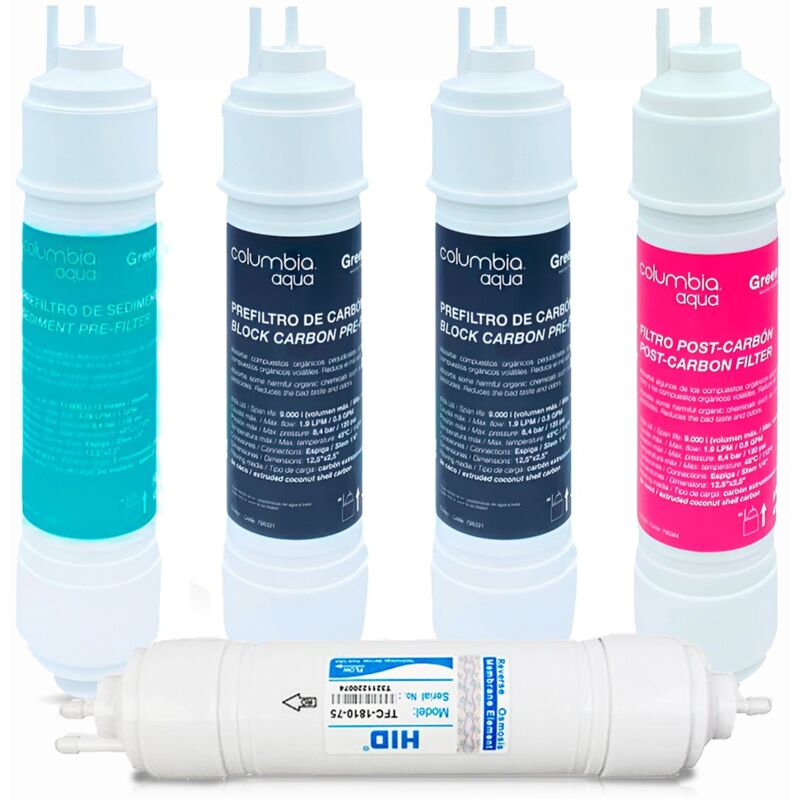 foto del prodotto rosmmel kit di sostituzione completo con cartucce e membrana per errogatore columbia osmosi inversa ro