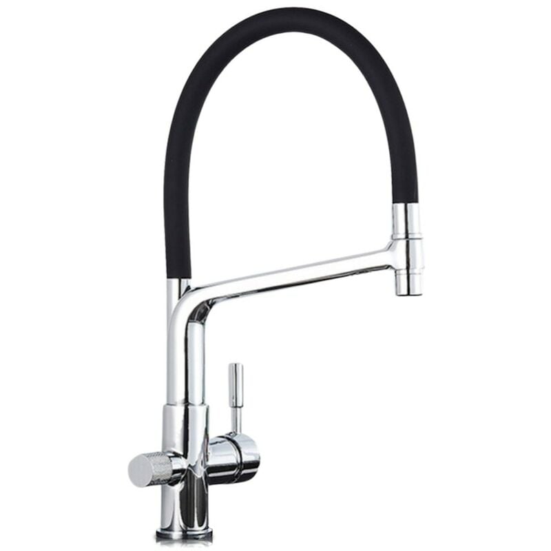 foto del prodotto rosmmel rubinetto a 3 vie per osmosi inversa, rimovibile, ruotabile a 360 moderno di la serie hermes cromato