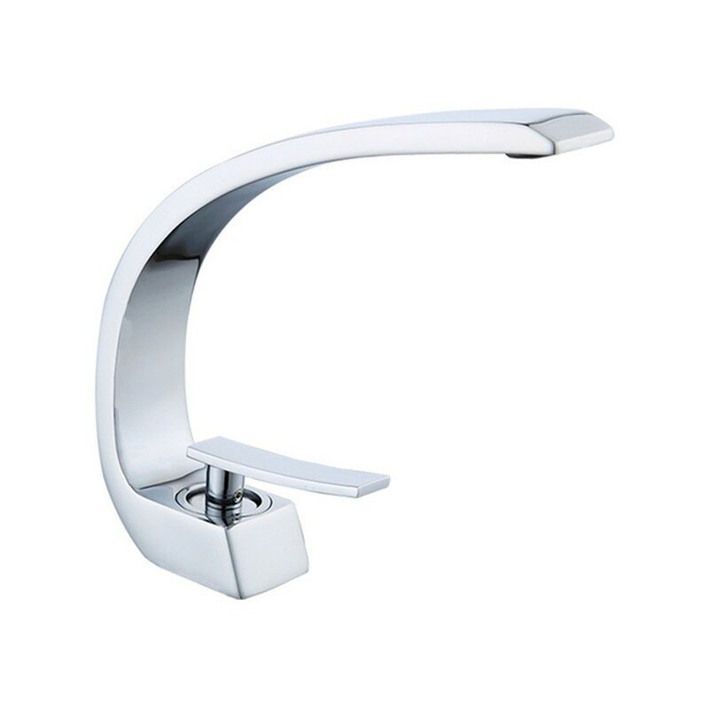 foto del prodotto rosmmel rubinetto lavabo moderno tipo nordico con linee curve monocomando cromato