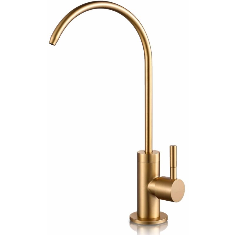 foto del prodotto rosmmel rubinetto moderno di colore oro spazzolato per osmosi inversa