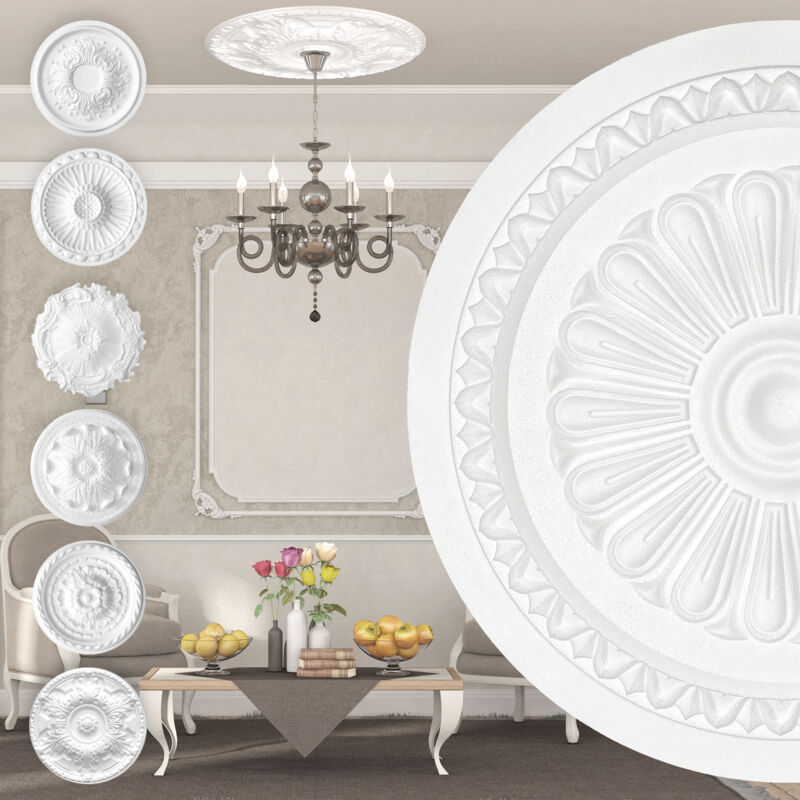foto del prodotto rosone di polistirolo decorazione interna, stucco per soffitti eps bianco r 23 60 cm