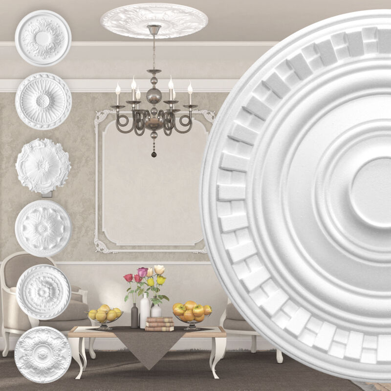 foto del prodotto rosone di polistirolo decorazione interna, stucco per soffitti eps bianco r 27 60 cm