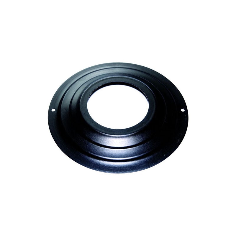 foto del prodotto rosone dn 80 mm d. esterno 230 mm. verniciato nero canna fumaria pellet