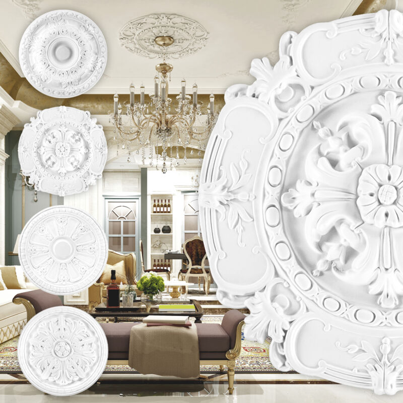 foto del prodotto rosone in pu decorazione interna, stucco per soffitto e parete, materiale duro r101 r124 r103 42 cm