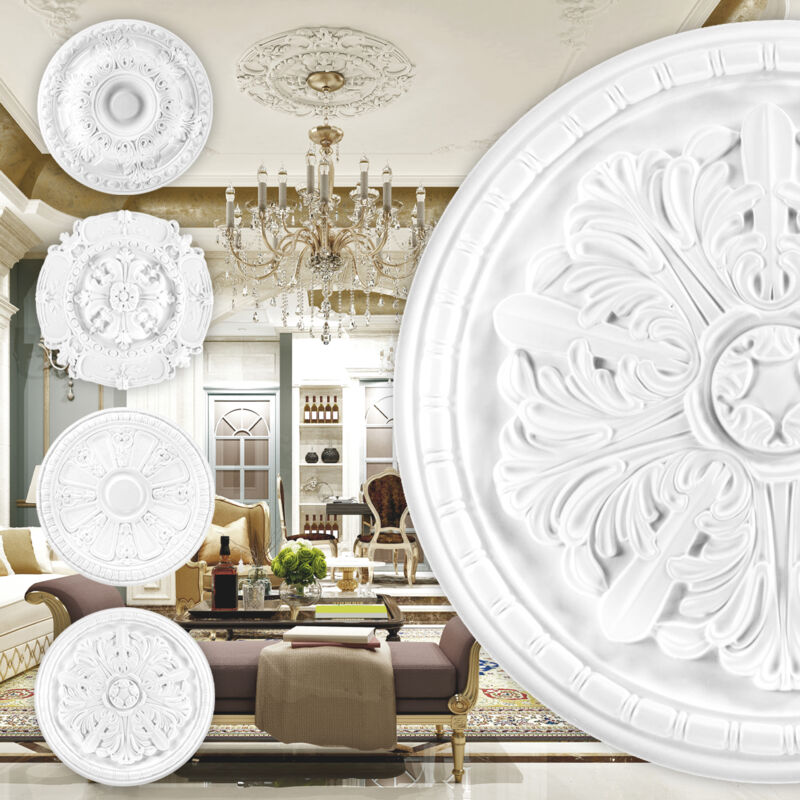 foto del prodotto rosone in pu decorazione interna, stucco per soffitto e parete, materiale duro r101 r124 r111 44 cm